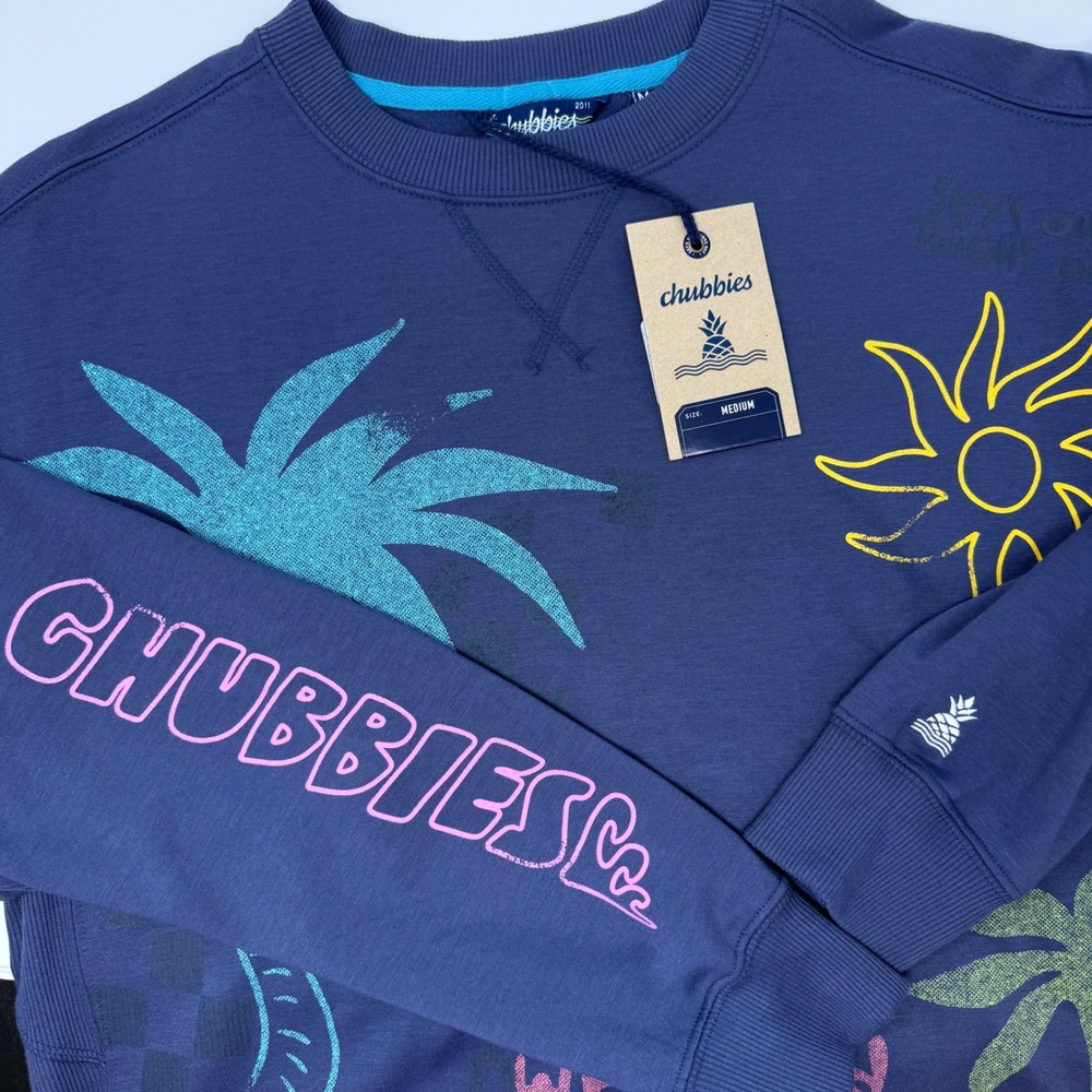 Chubbies The Sketchy‎ Soft Terry Crewneck Sweatshirt Men's Medium NEW